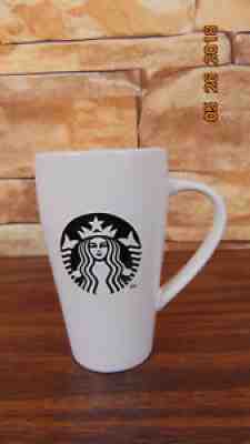 2014 STARBUCKS ORIGINAL MERMAID 18 oz COFFEE MUG WHITE TALL CERAMIC BLACK LOGO - Sold on eBay Jul 04, 2021 for $8.40