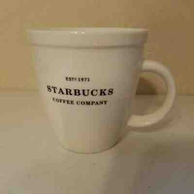 Starbucks Coffee Mug Cup 2007 Barista Abbey White 18 OZ Black Graphics Est 1971 - Sold on eBay Sep 10, 2021 for $14.00