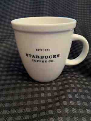 Starbucks 2001 Coffee Co Barista Abbey Mug Cup White Black Print 18oz Ceramic - Sold on eBay Aug 28, 2021 for $15.90