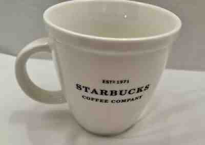 STARBUCKS COFFEE CO. 18 Oz. ABBEY MUG- EST 1971- BARISTA - White w/ Black - Sold on eBay Aug 16, 2021 for $10.95