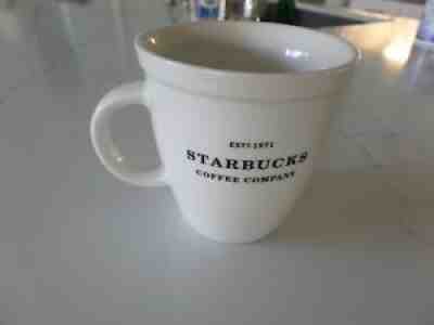 Starbucks Coffee Mug Cup 2007 Barista Abbey White 18 OZ Black Graphics Est 1971 - Sold on eBay Jun 20, 2021 for $14.99