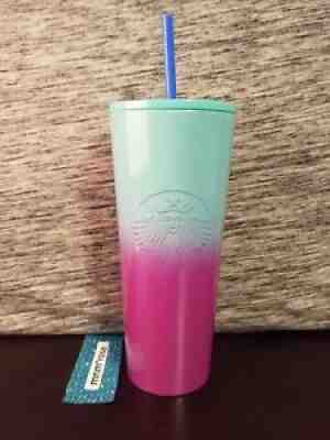 Starbucks Summer 2021 " Sully " Teal Blue Purple Gradient Ombre Venti SS Tumbler - Sold on eBay Jul 22, 2021 for $36.00