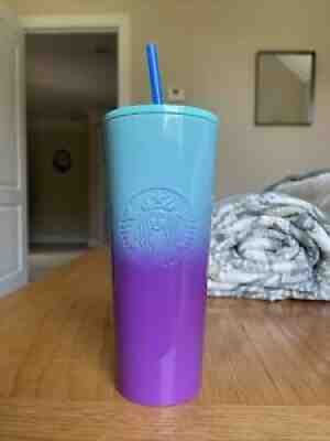 Starbucks Summer 2021 " Sully " Teal Blue Purple Gradient Ombre Venti SS Tumbler - Sold on eBay Jul 28, 2021 for $36.00