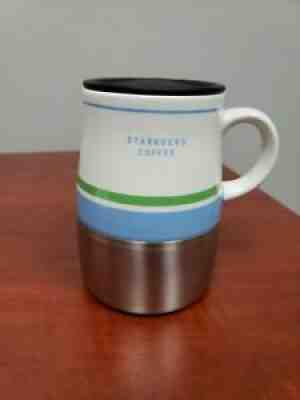 (2) Starbucks 14oz part stainless steel on bottom and ceramic mug 2006 - Sold on eBay Sep 10, 2021 for $12.99