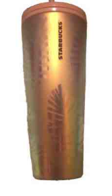 Starbucks Ltd Holographic Iridescent Palm Leaf Pine Cone PINK Tumbler 24oz HTF - Sold on eBay Sep 08, 2021 for $170.00