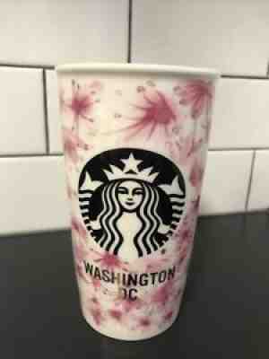 STARBUCKS 2016 Washington DC Cherry Blossom Ceramic Tumbler 12 Fl Oz Black Lid - Sold on eBay Sep 12, 2021 for $32.00