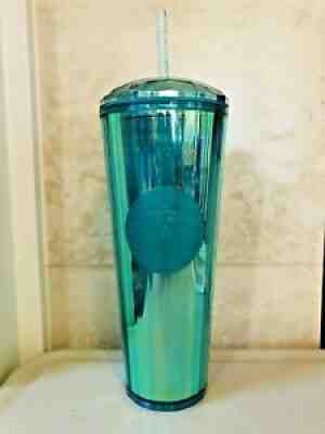 Starbucks Tumbler Blue Turquoise Teal Diamond Kaleidoscope Cold Cup Venti 2021 - Sold on eBay Aug 04, 2021 for $38.00
