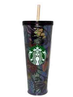 STARBUCKS FALL 2021 RISING FOIL FLORAL 24 OZ TUMBLER BLUE, GREEN, PURPLE, NEW - Sold on eBay Sep 02, 2021 for $26.00