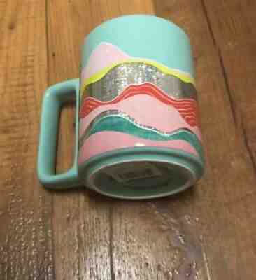 Starbucks Spring 2020 Teal Wave Silver Foil Ceramic Cup Mug 12 fl oz - Sold on eBay Sep 03, 2021 for $19.99