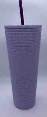Starbucks 2021 Matte Lilac Lavender Purple Grid Studded 24 oz Tumbler Soft Touch - Sold on eBay Sep 10, 2021 for $49.00