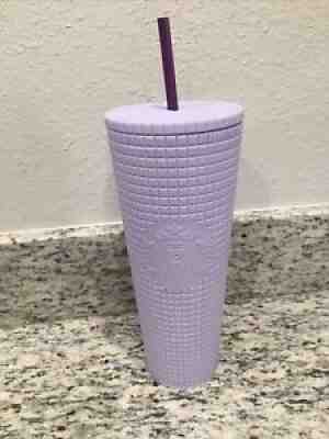 Starbucks Winter 2021 Matte Lilac Lavender Purple Grid Studded 24 oz Tumbler NEW - Sold on eBay Jul 25, 2021 for $48.95