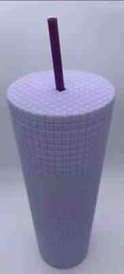 Starbucks 2021 Matte Lilac Lavender Purple Grid Studded 24 oz Tumbler Soft Touch - Sold on eBay Sep 10, 2021 for $48.00