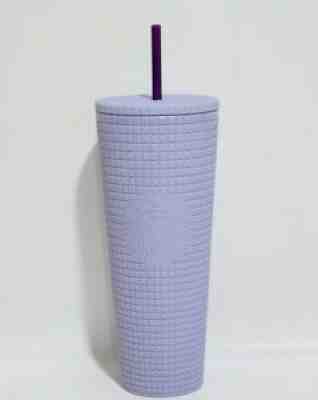 Starbuck Lilac Grid Studded Tumbler Lavender Purple Matte Cold Cup 24oz NEW - Sold on eBay Aug 30, 2021 for $47.99