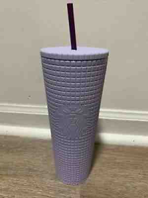 Starbucks Winter 2021 Matte Lilac Lavender Purple Grid Studded 24 oz Tumbler!!!. - Sold on eBay Aug 05, 2021 for $44.00