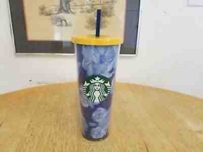 Starbucks 24 oz. Blue White Cactus Flower Cold Cup - Sold on eBay Aug 20, 2021 for $39.99