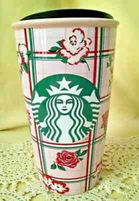 STARBUCKS TUMBLER DOUBLE WALL TRAVELER CERAMIC PLASTIC LID BAN.DO ROSES FLOWERS* - Sold on eBay Aug 27, 2021 for $24.99