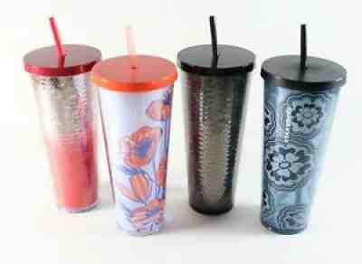 Vintage LOT of (4) Starbucks Coffee Sequin Flower Poppi Venti Tumblers Plastic - Sold on eBay Jul 15, 2021 for $98.99