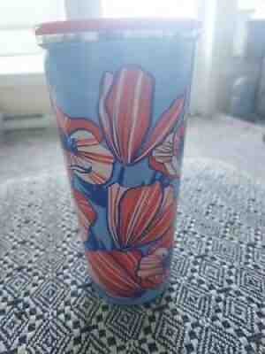 Starbucks Coffee Stainless Steel Blue Floral Orange Poppy Cup - 16oz 2018 RARE - Sold on eBay Aug 13, 2021 for $18.99