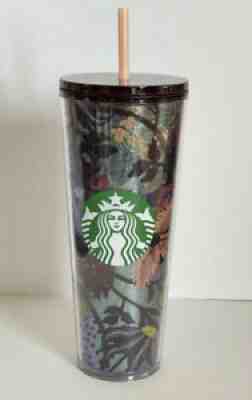 Starbucks Tumbler Fall 2021 Rising Floral 24oz Cold Cup Purple Blue Green Gold - Sold on eBay Aug 23, 2021 for $39.99