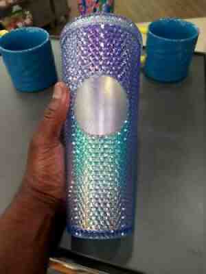 Starbucks Blue Ombre Bling Studded Summer 2021 Cold Cup Tumbler 24oz Venti - Sold on eBay Jul 01, 2021 for $65.00