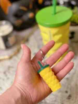 Starbucks pineapple studded tumbler/cup Keychain coffee hawaii - Sold on eBay Sep 12, 2021 for $8.00