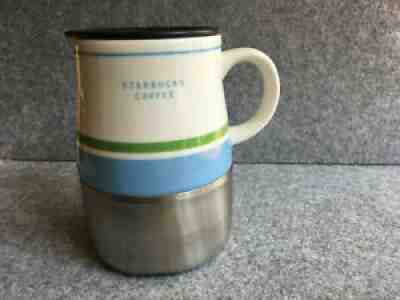 Starbucks Coffee 2005 Ceramic & Stainless Steel Travel Mug Cup Tumbler 14 oz - Sold on eBay Aug 03, 2021 for $5.99