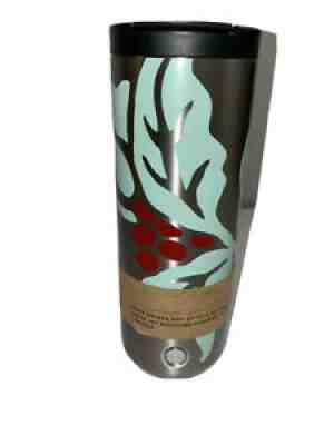 Starbucks 2018 Holiday Collection Cranberry Leaf Stainless Steel Tumbler 16oz - Sold on eBay Aug 02, 2021 for $55.00