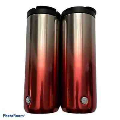 2018 Starbucks Stainless Steel Tumbler 16oz Red & Silver Ombre' Sparkle Set 2 - Sold on eBay Jun 20, 2021 for $40.00