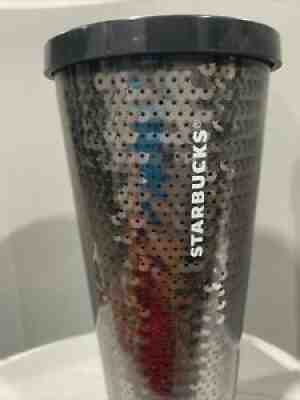 Starbucks Christmas 2018 Silver SEQUIN Cold Cup 24oz Tumbler Limited Edition - Sold on eBay Aug 26, 2021 for $25.00