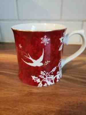 STARBUCKS Coffee Mug Red Gold Birds by Rosanna 2010 Christmas Holiday 12oz - Sold on eBay Aug 21, 2021 for $8.00