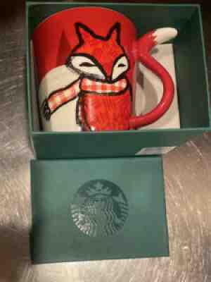 NEW Starbucks 2016 Holiday Red Fox Tail Scarf Mug Cup 12oz in Green Gift Box - Sold on eBay Jun 29, 2021 for $19.98