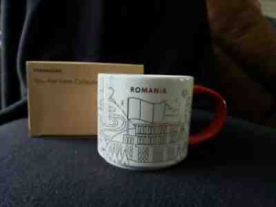 Starbucks Romania Christmas YAH Mug You Are Here 2018 Holiday White Red Handle - Sold on eBay Aug 14, 2021 for $27.00