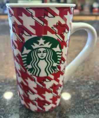 Starbucks Coffee Mug Houndstooth Cup 2017 Tall 16 oz. Red & White Mug w/MermaidÂ  - Sold on eBay Jun 29, 2021 for $7.99