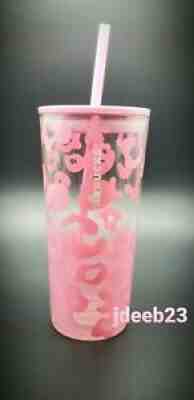 ð??Starbucks 2021 Summer Pink Cheetah-Leopard Print 18 Oz. Glass Tumbler - Sold on eBay Jun 22, 2021 for $49.98