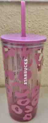 Starbucks Summer 2021 Glass Pink Leopard Cheetah Print Cold Cup Tumbler 18oz - Sold on eBay Jun 23, 2021 for $44.99