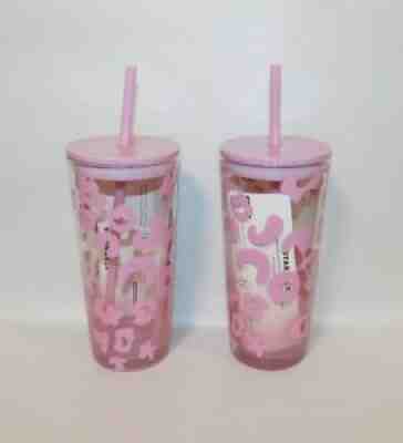 Starbucks Summer 2021 Glass Pink Leopard Cheetah Print Tumbler 18oz - Lot of 2 - Sold on eBay Jun 27, 2021 for $76.00