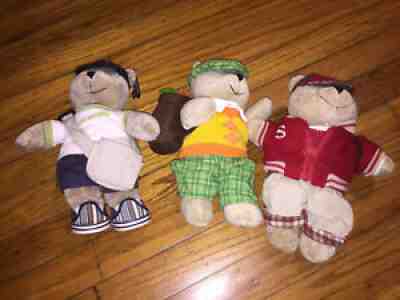 Lot Of 3 Starbucks Bearista Bears - Golf/Student/SA Tourist - Sold on eBay Jul 19, 2021 for $13.01