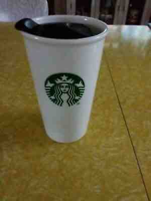 Starbucks 16 Oz. Travel Coffee Mug/Cup White Ceramic Mermaid Tumbler w/Lid - Sold on eBay Jun 16, 2021 for $8.00