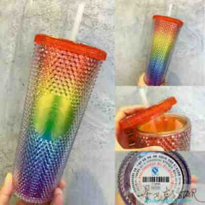 Starbucks China 2021 Valentine's 24oz Rainbow Diamond Studded Cup Tumbler - Sold on eBay Sep 12, 2021 for $39.99