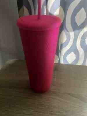 Starbucks Neon Pink Tumbler Fall 2021 24oz Studded Cold Cup - Sold on eBay Aug 23, 2021 for $40.00