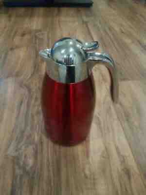 Rare STARBUCKS 2012 Red 32 OZ PITCHER COFFEE TEA POT CARAFE Metal insulated - Sold on eBay Jul 24, 2021 for $22.00