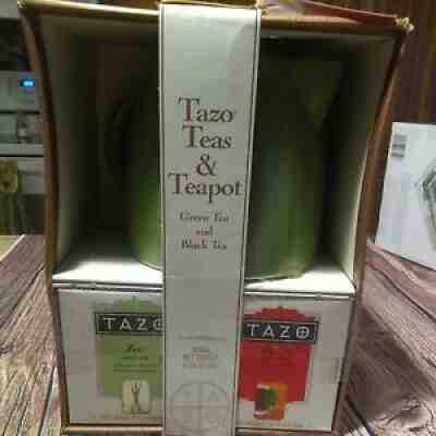 2012 Starbucks TAZO Rounded Teapot Tea Gift Box Set Green Ceramic Tea Pot RARE - Sold on eBay Sep 11, 2021 for $15.00