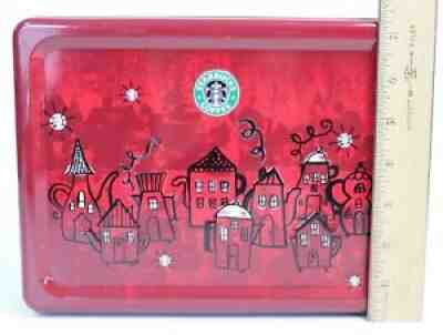 Starbucks Coffee year 2000 Large CHRISTMAS Cookie Storage Tin Red Tea Pots Empty - Sold on eBay Aug 23, 2021 for $5.95