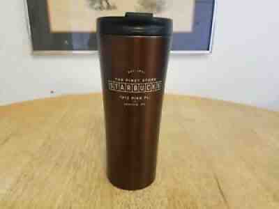 Starbucks 2019 Stainless Steel Brown Pike Place The First Store Tumbler, 16 oz. - Sold on eBay Aug 26, 2021 for $24.99