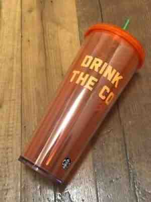 Starbucks Clear Orange Drink All The Coffee Tumbler Neon cold venti tumbler - Sold on eBay Aug 07, 2021 for $39.99