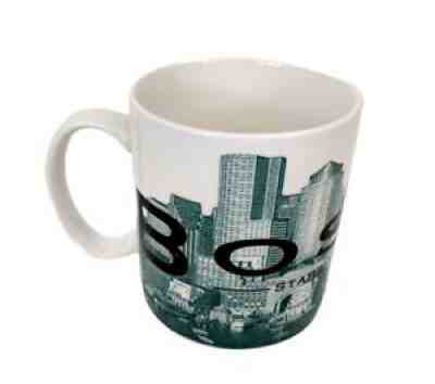 STARBUCKS Boston 2002 Skyline City By The Bay Blue White Coffee Mug Cup 16 oz - Sold on eBay Aug 03, 2021 for $5.95
