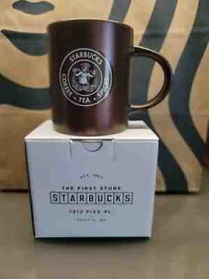 STARBUCKS Mug First Store Pike's Place Market Brown Coffee Tea Spices 12oz Cup - Sold on eBay Jul 06, 2021 for $24.95