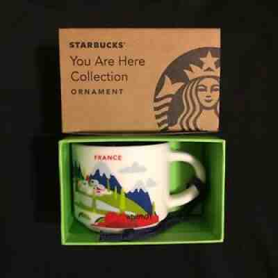 Starbucks France YAH Ornament 2oz Demi Wine Vin Cheese Bread Alps You Are Here - Sold on eBay Aug 28, 2021 for $38.99