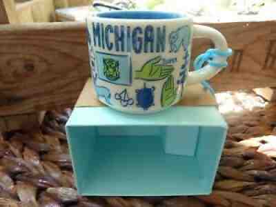 STARBUCKS MICHIGAN BEEN THERE 2 OZ. CHRISTMAS ORNAMENT DEMI MUG~NEW IN BOX - Sold on eBay Aug 21, 2021 for $22.39