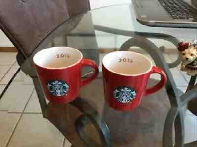 Set(2)Starbucks 3-oz 2015 Espresso Red Ceramic Demi Mini Coffee Mug Cup Holidays - Sold on eBay Aug 23, 2021 for $9.95